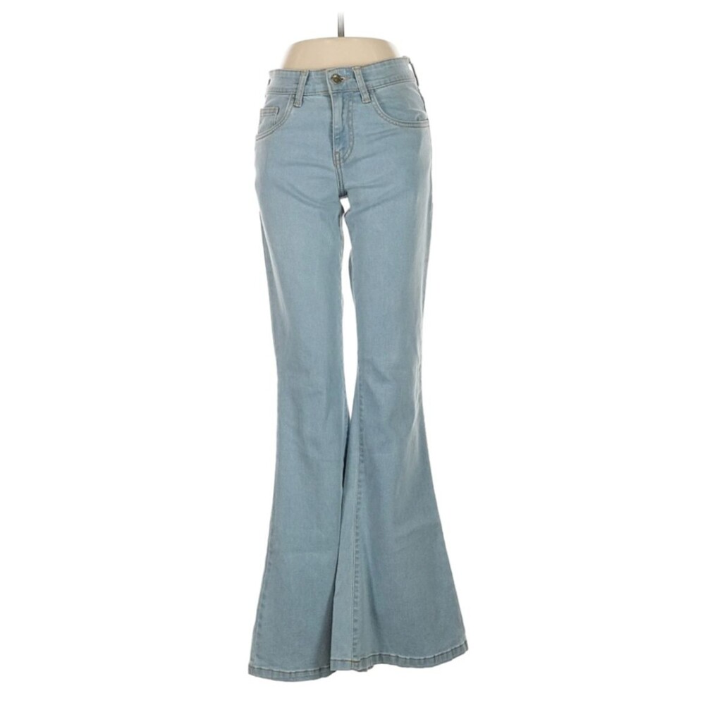Madcap England Womens Sz 28 Flared Jeans Light Blue Denim Boho Retro Festival